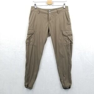 PrAna Pants Women 4 Brown Sage Jogger Cargo Pockets Tapered‎ Stretch Outdoor